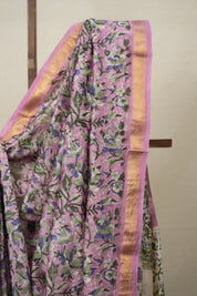 Pink HBP Cotton Silk Saree With Maheshwari Border - SRPCSS1356