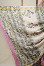 Pink HBP Cotton Silk Saree With Maheshwari Border - SRPCSS1356