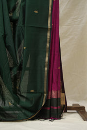 Green Maheshwari Saree - SRGMS985