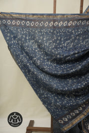Blue HBP Cotton Silk Saree With Maheshwari Border - SRBCSS1617