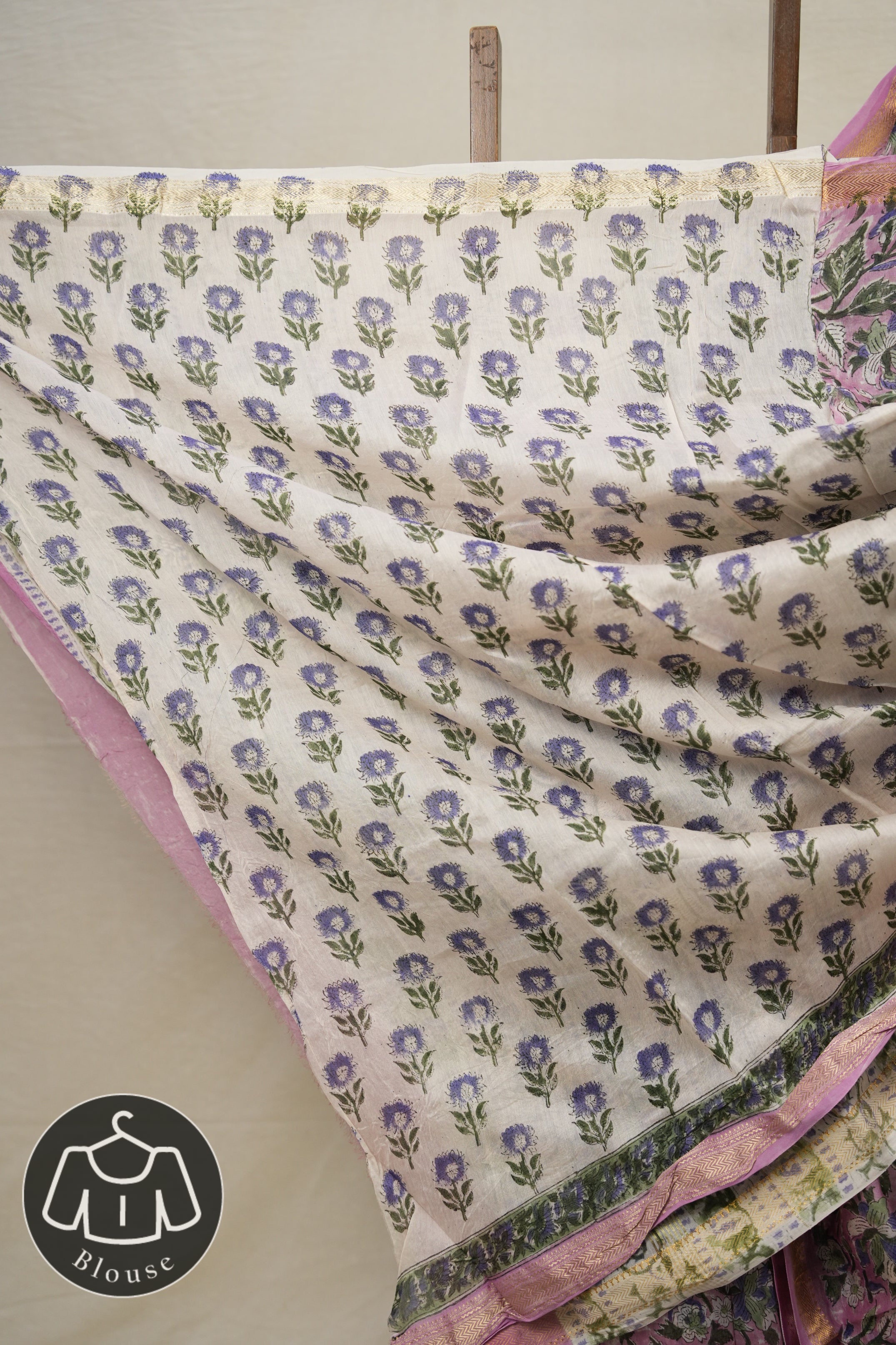 Pink HBP Cotton Silk Saree With Maheshwari Border - SRPCSS1356