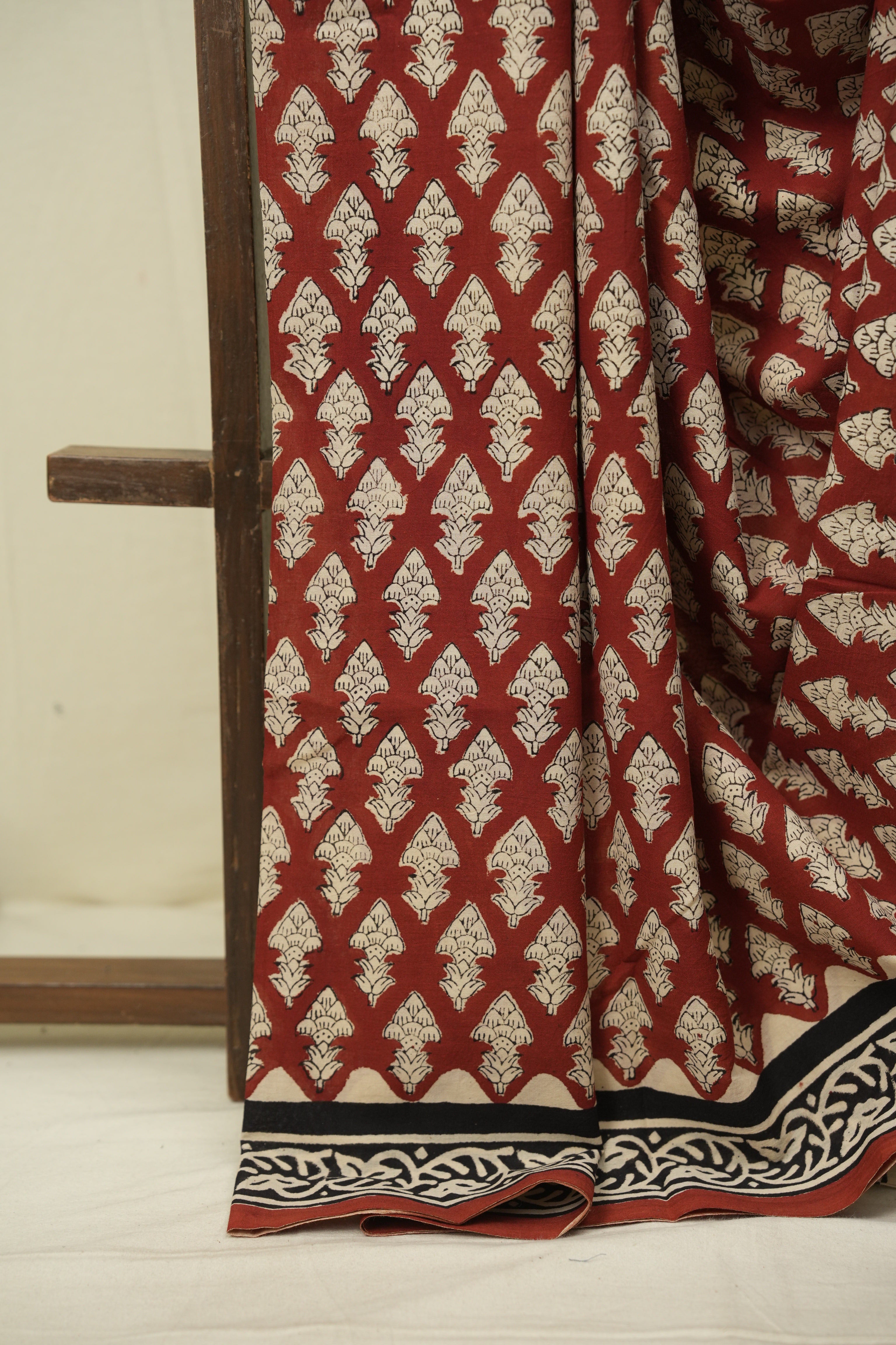 Maroon HBP Cotton Saree - SRMCS3632