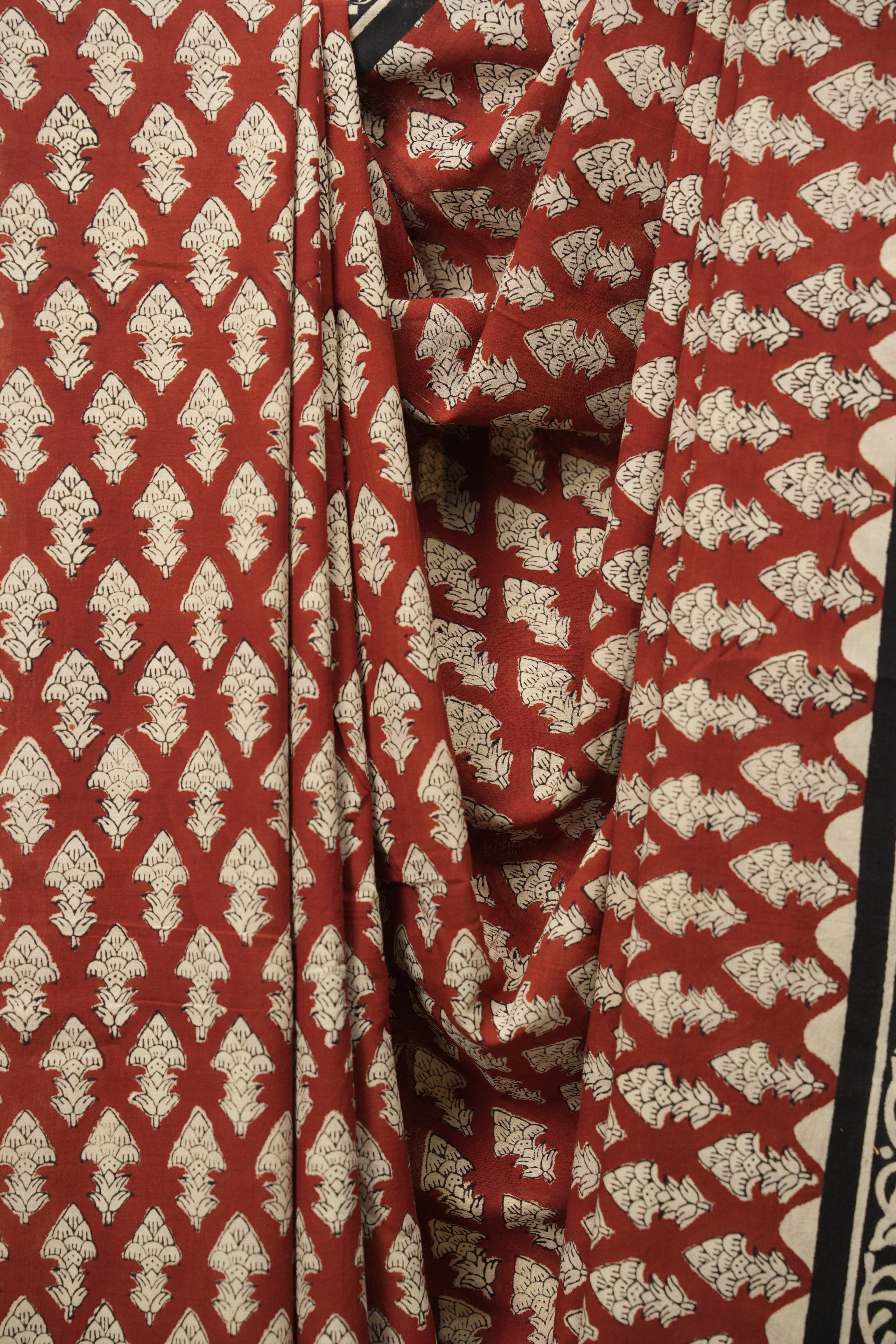 Maroon HBP Cotton Saree - SRMCS3632