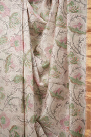 Off White HBP Cotton Silk Saree With Maheshwari Border - SROWCSS1301