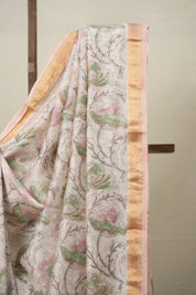 Off White HBP Cotton Silk Saree With Maheshwari Border - SROWCSS1301