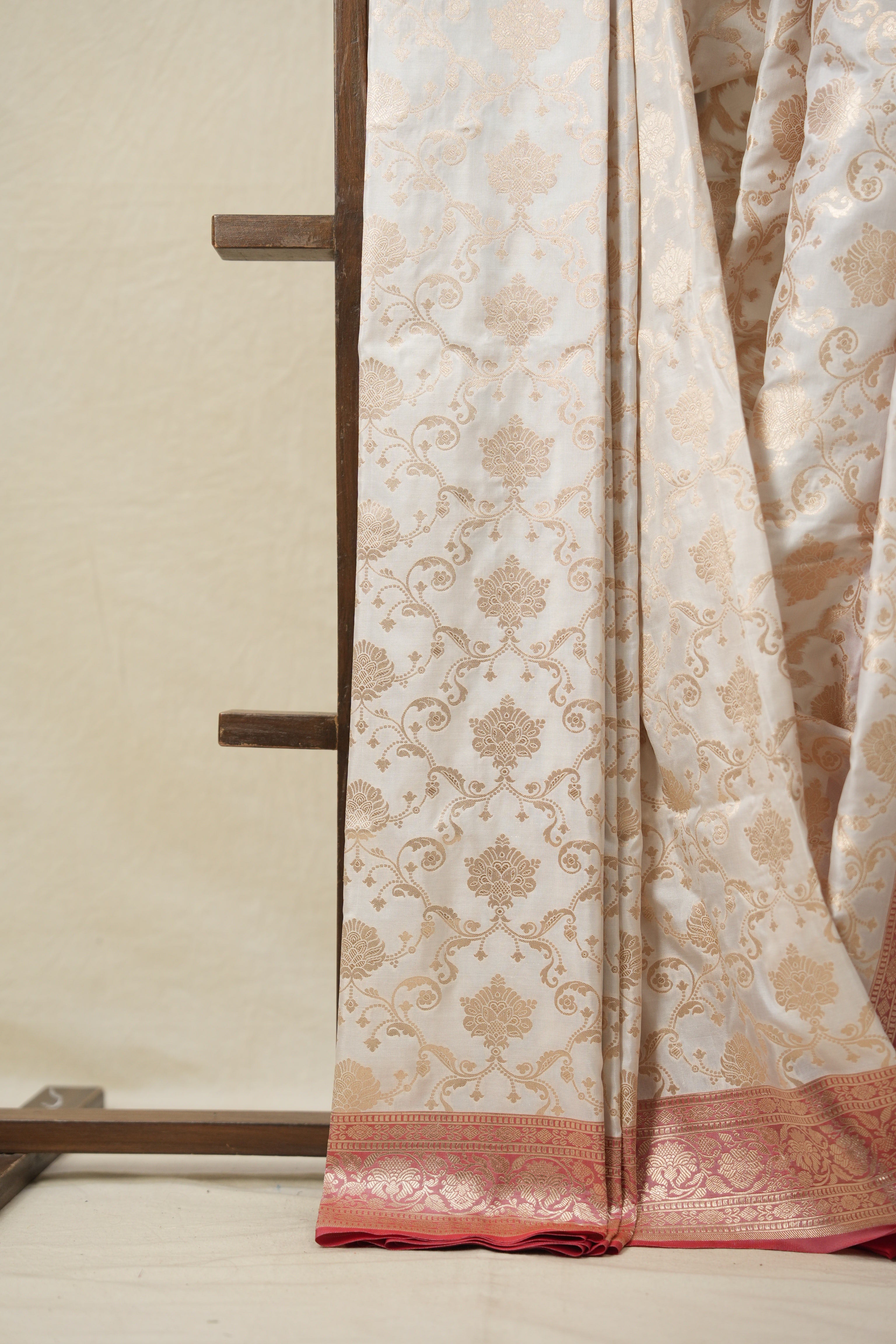 Off White Banarasi Silk Saree - SROWBSS791