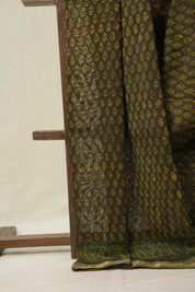 Green HBP Cotton Silk Saree With Maheshwari Border - SRGCSS1614