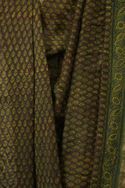 Green HBP Cotton Silk Saree With Maheshwari Border - SRGCSS1614