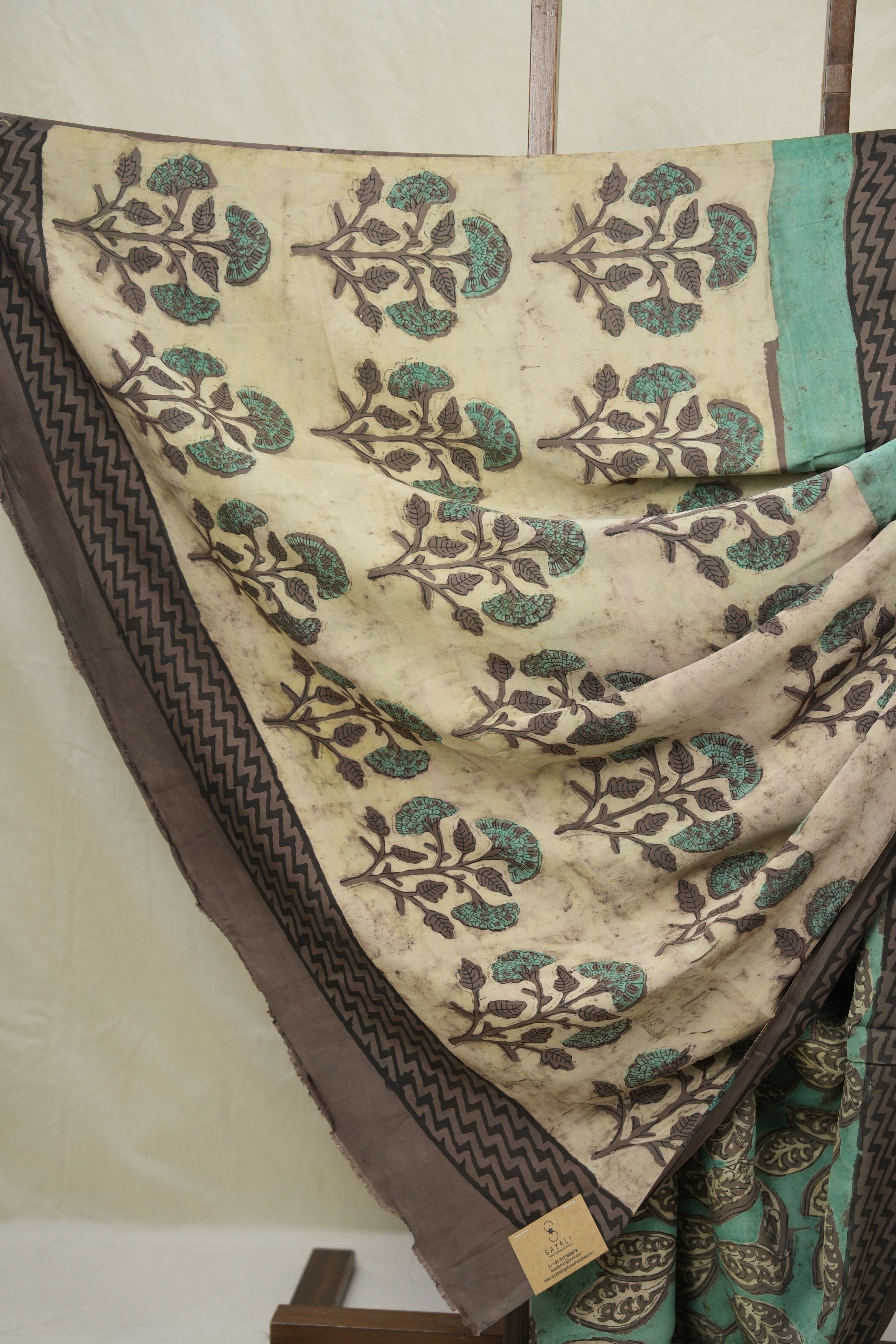 Aqua Green Kashish HBP Modal Silk Saree - SRAGKMSS551