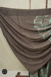 Aqua Green Kashish HBP Modal Silk Saree - SRAGKMSS551