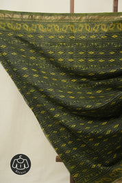 Black HBP Cotton Silk Saree With Maheshwari Border - SRBCSS1615