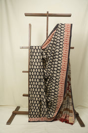 Black HBP Cotton Saree - SRBCS3630