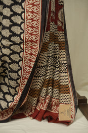 Black HBP Cotton Saree - SRBCS3630