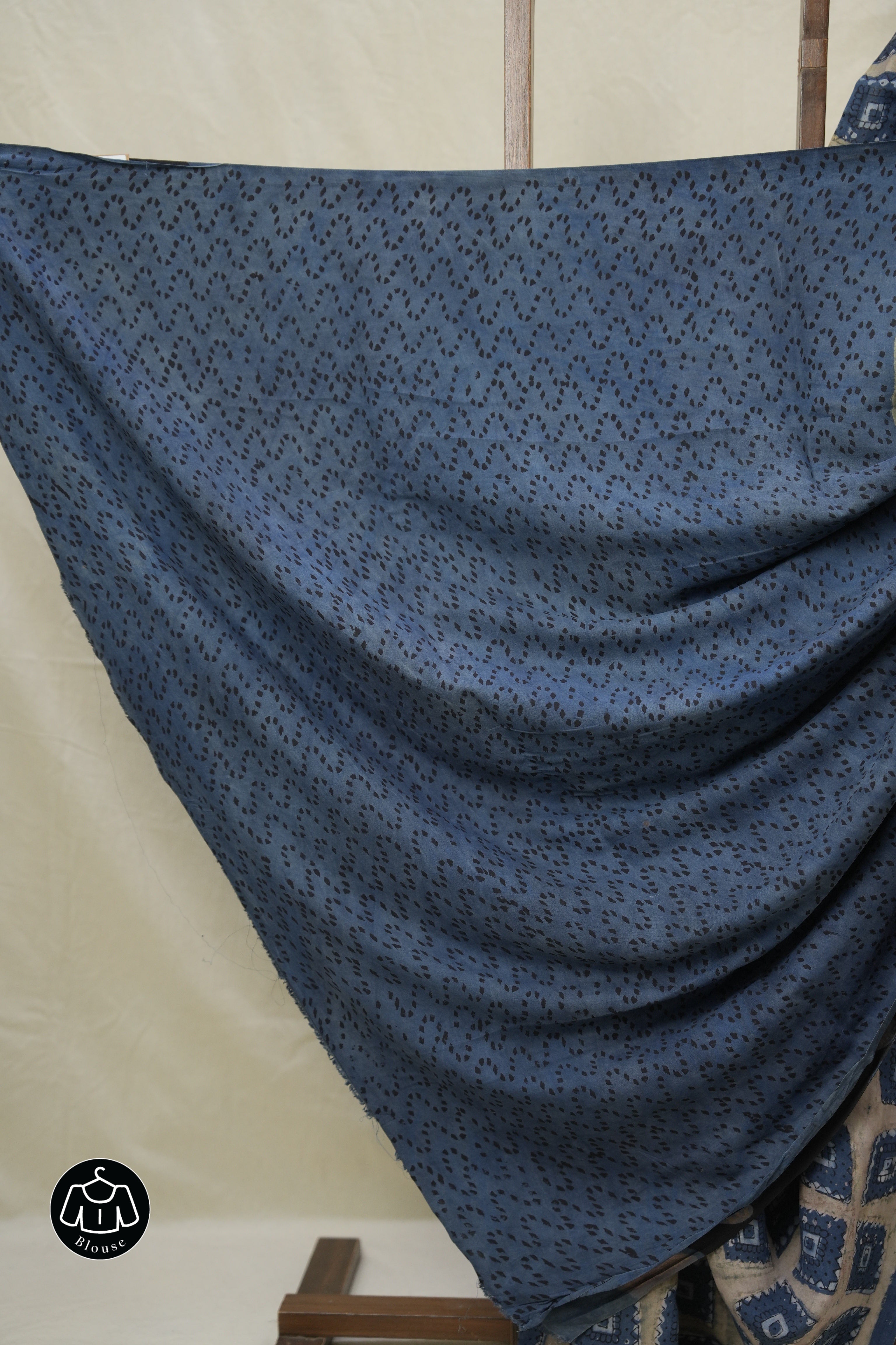 Off White Blue HBP Modal Silk Saree - SROWBMSS552