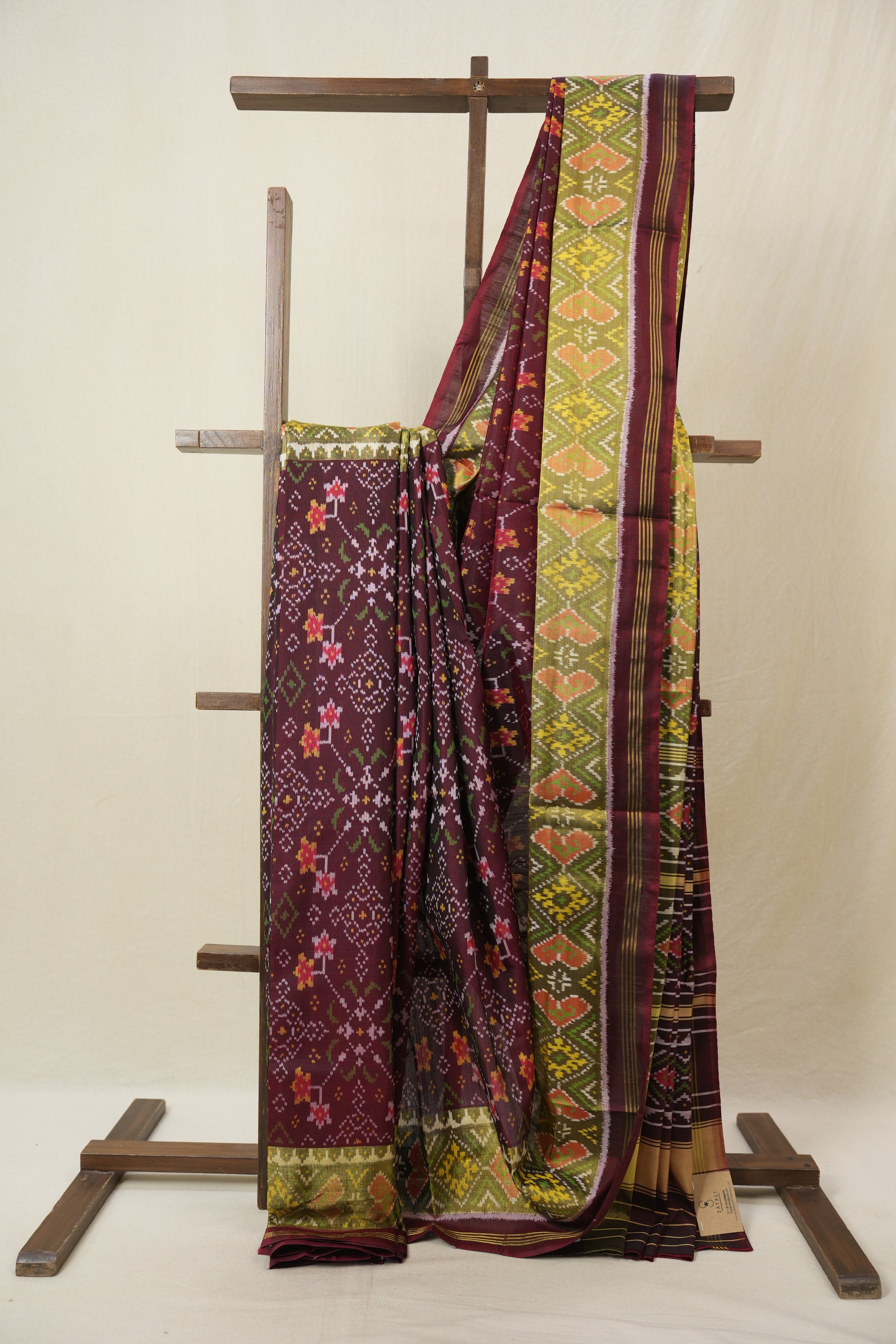 Maroon Rajkot Patola Silk Saree - SRMRPSS611