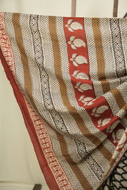 Black HBP Cotton Saree - SRBCS3630