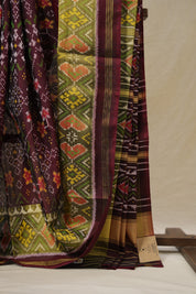 Maroon Rajkot Patola Silk Saree - SRMRPSS611