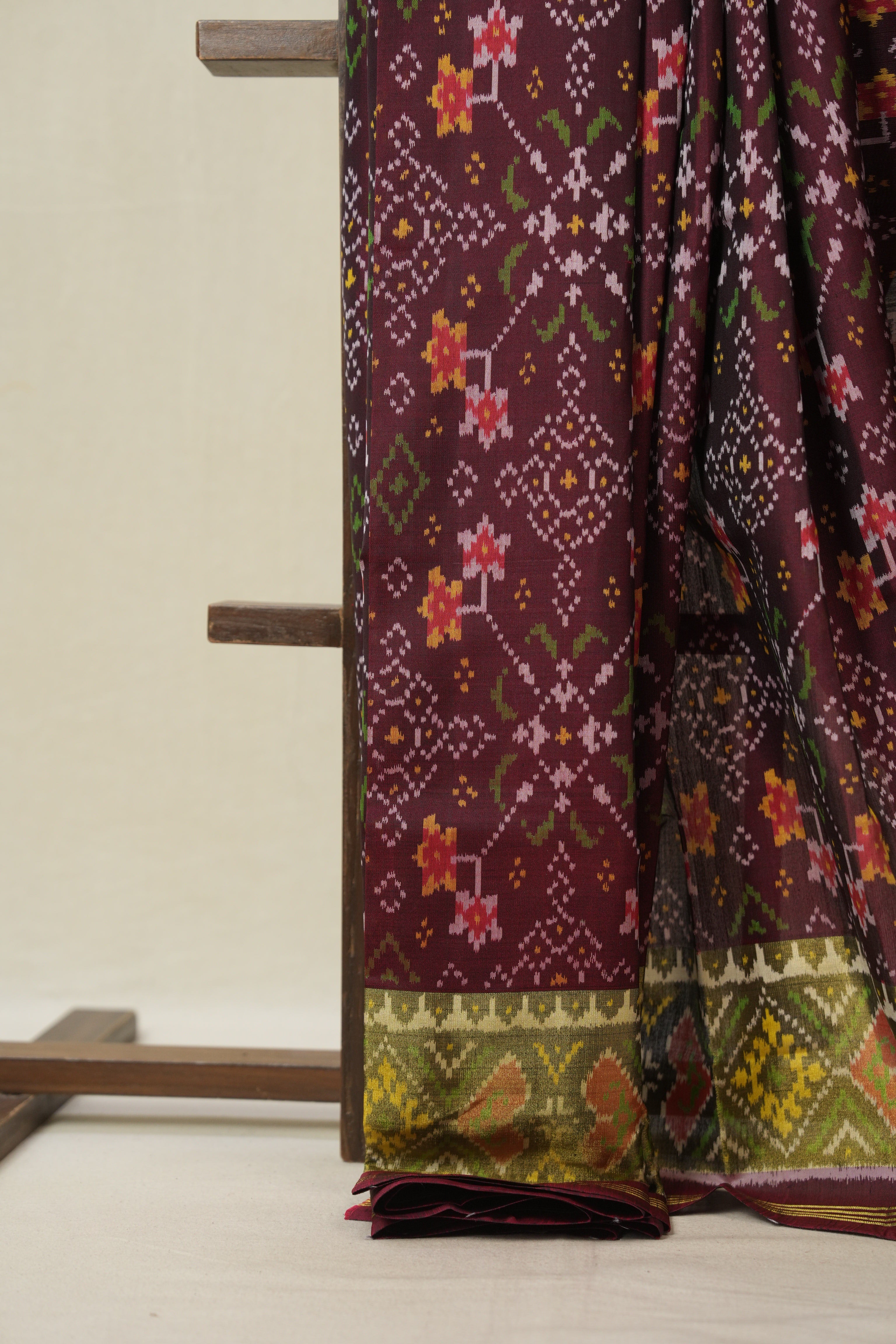 Maroon Rajkot Patola Silk Saree - SRMRPSS611