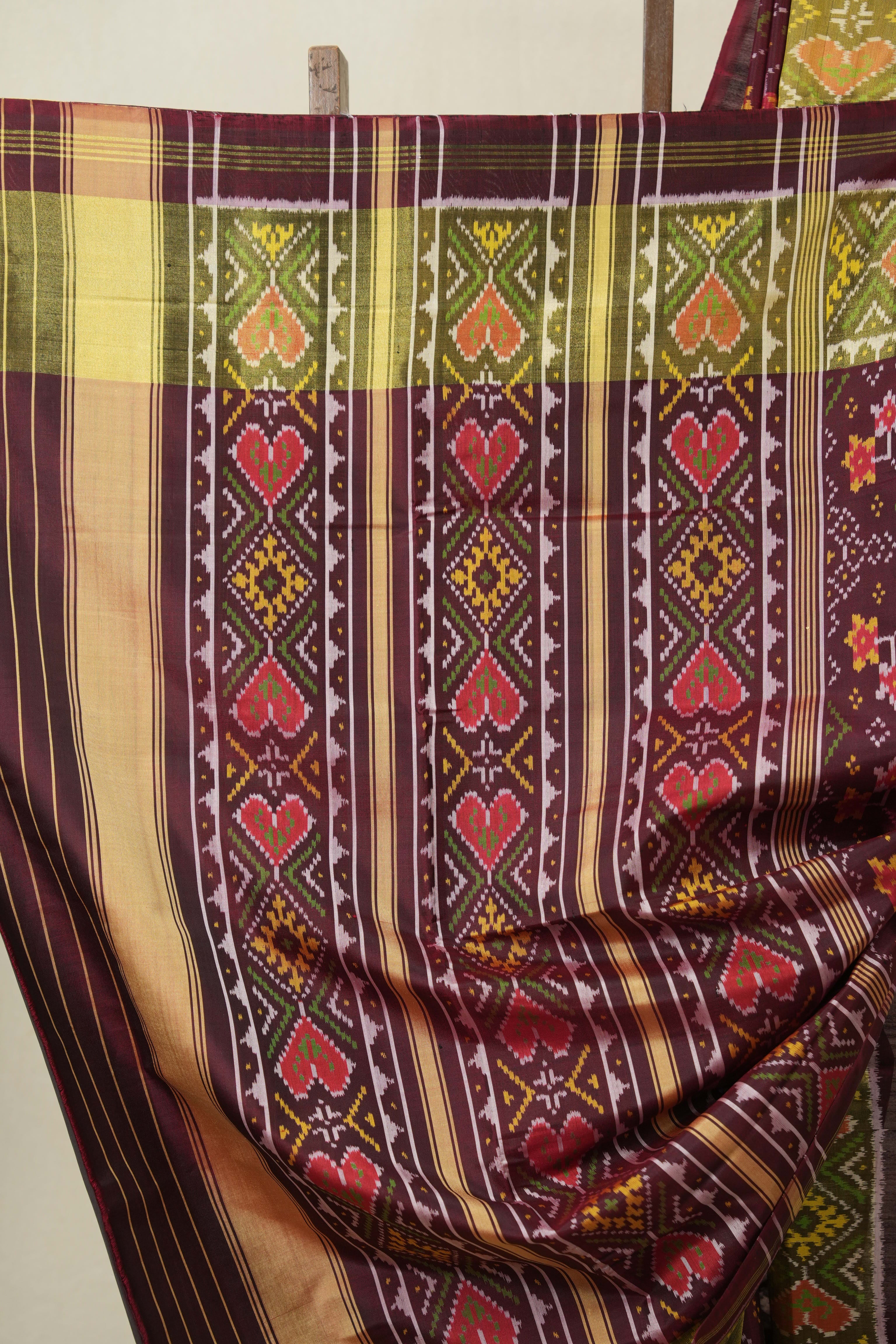 Maroon Rajkot Patola Silk Saree - SRMRPSS611