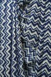 Indigo HBP Cotton Silk Saree With Chanderi Border - SRICSS1735