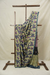 Creamy Yellow HBP Modal Silk Saree - SRCYMSS556