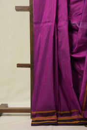 Fuchsia Purple Silk Ilkal (Reversible) Saree  - SRFPSIRS181