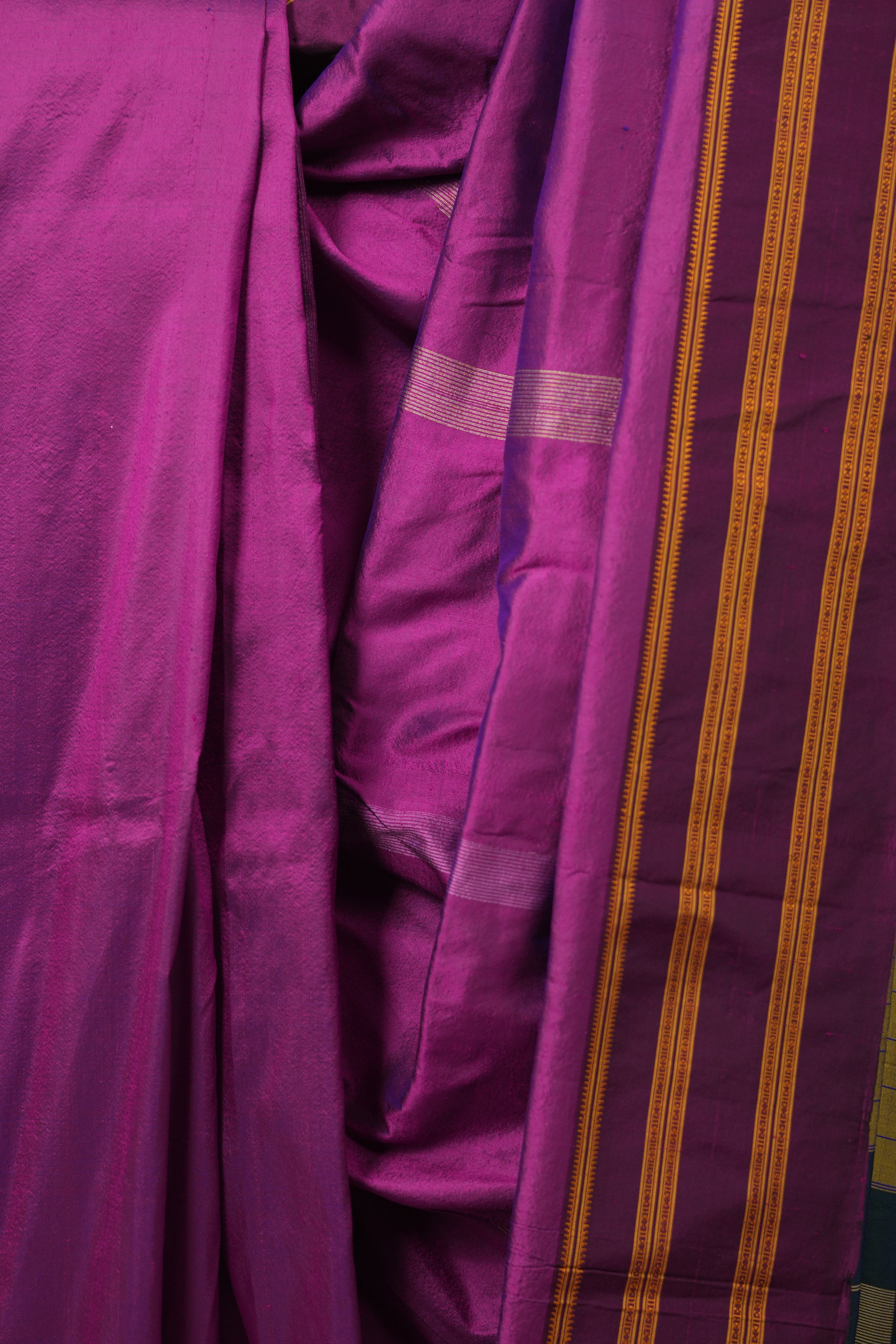 Fuchsia Purple Silk Ilkal (Reversible) Saree  - SRFPSIRS181
