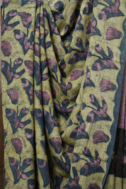 Creamy Yellow HBP Modal Silk Saree - SRCYMSS556