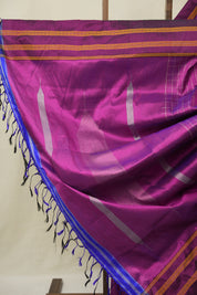 Fuchsia Purple Silk Ilkal (Reversible) Saree  - SRFPSIRS181