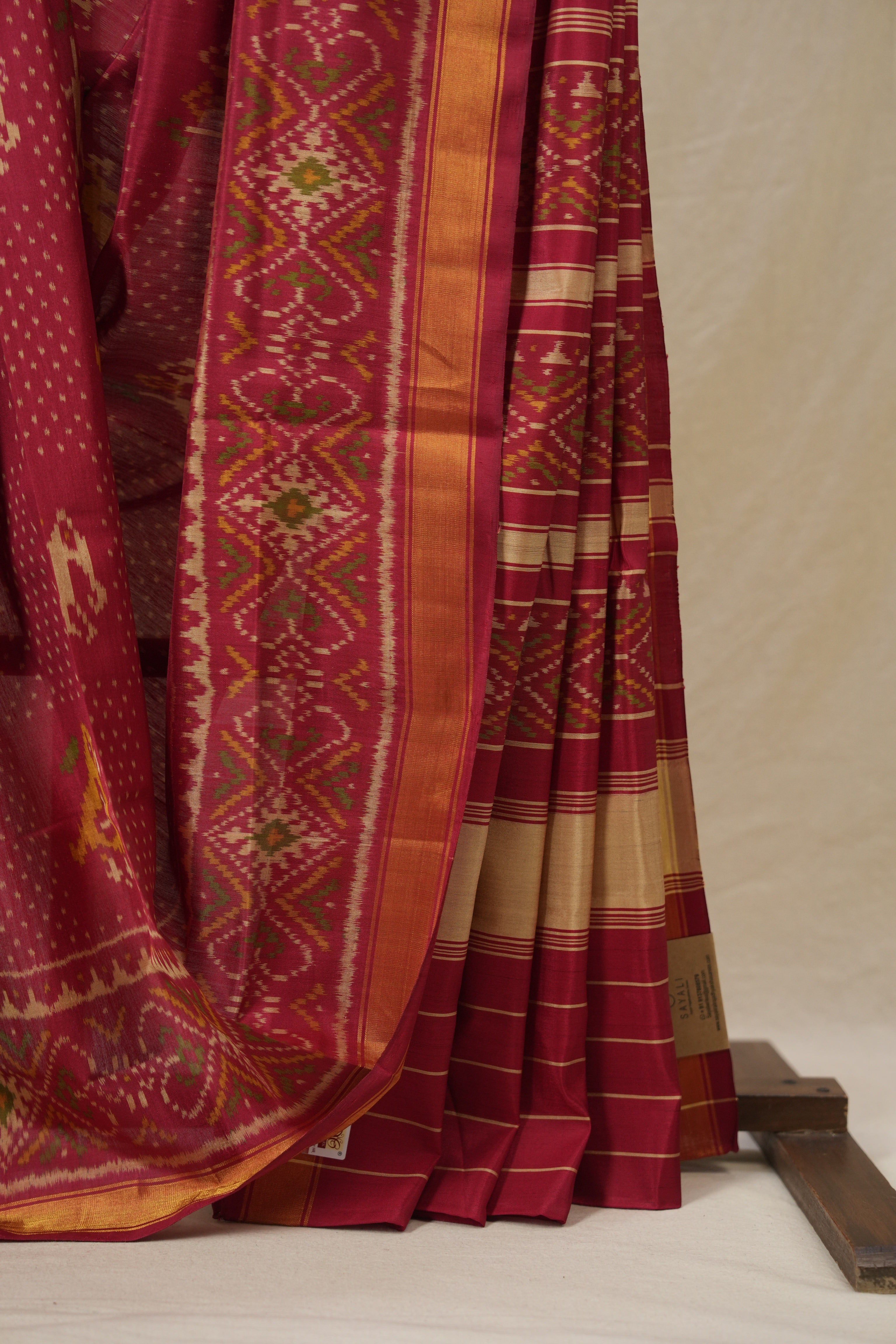 Maroon Rajkot Patola Silk Saree - SRMRPSS615