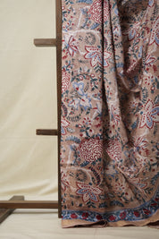 Light Brown HBP Cotton Silk Saree With Maheshwari Border - SRLBCSS1307