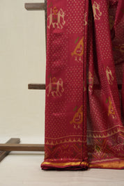 Maroon Rajkot Patola Silk Saree - SRMRPSS615