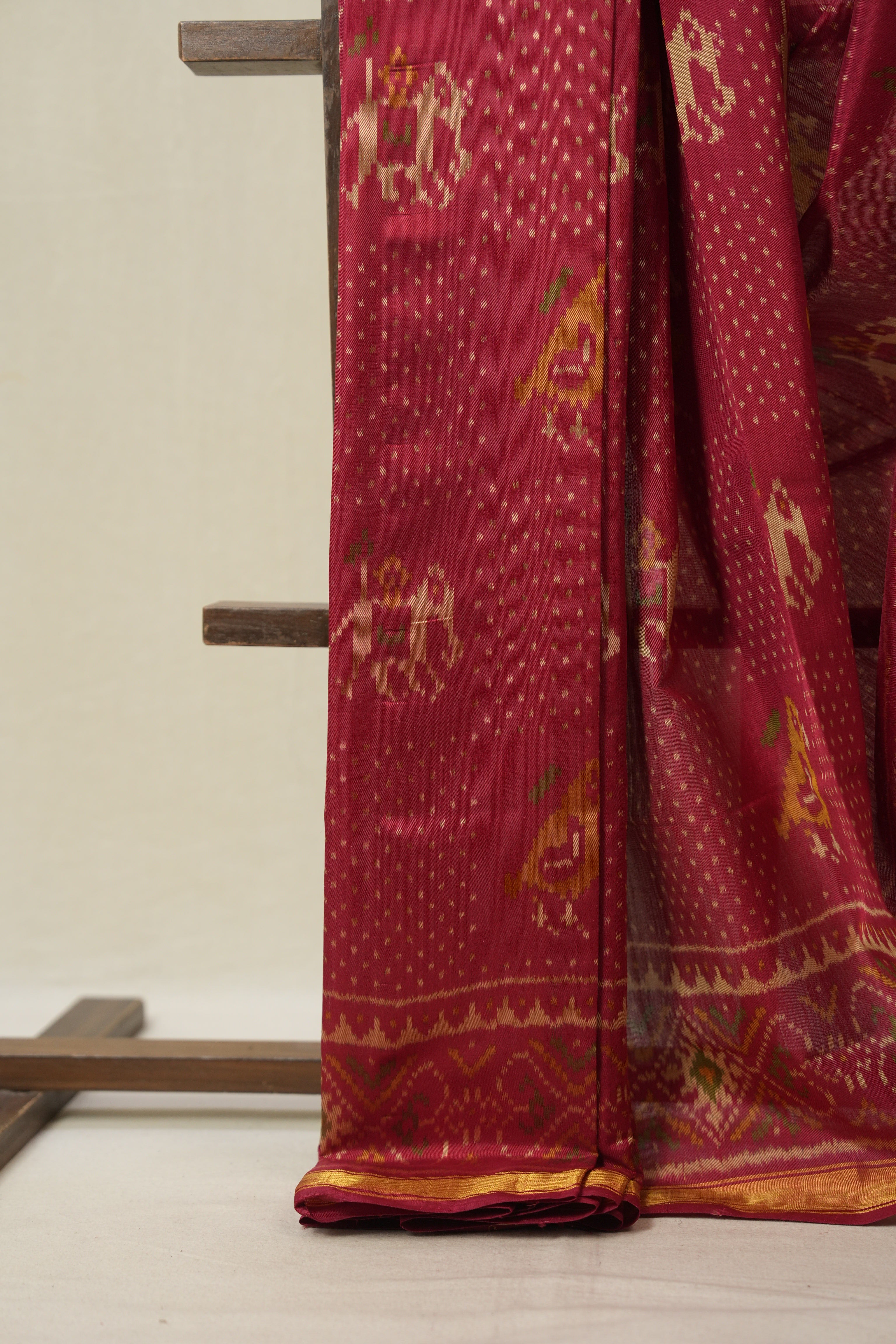 Maroon Rajkot Patola Silk Saree - SRMRPSS615