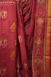 Maroon Rajkot Patola Silk Saree - SRMRPSS615