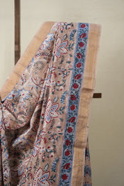 Light Brown HBP Cotton Silk Saree With Maheshwari Border - SRLBCSS1307