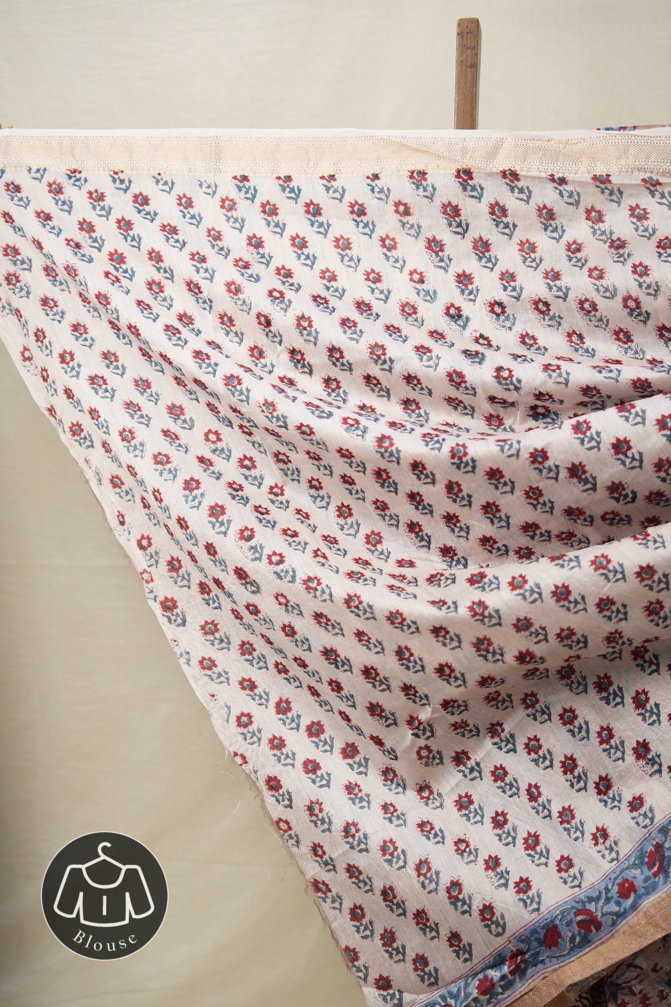 Light Brown HBP Cotton Silk Saree With Maheshwari Border - SRLBCSS1307