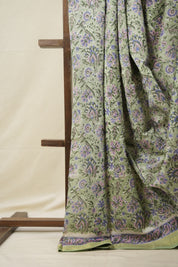 Pastel Green HBP Cotton Silk Saree With Maheshwari Border - SRPGCSS1311