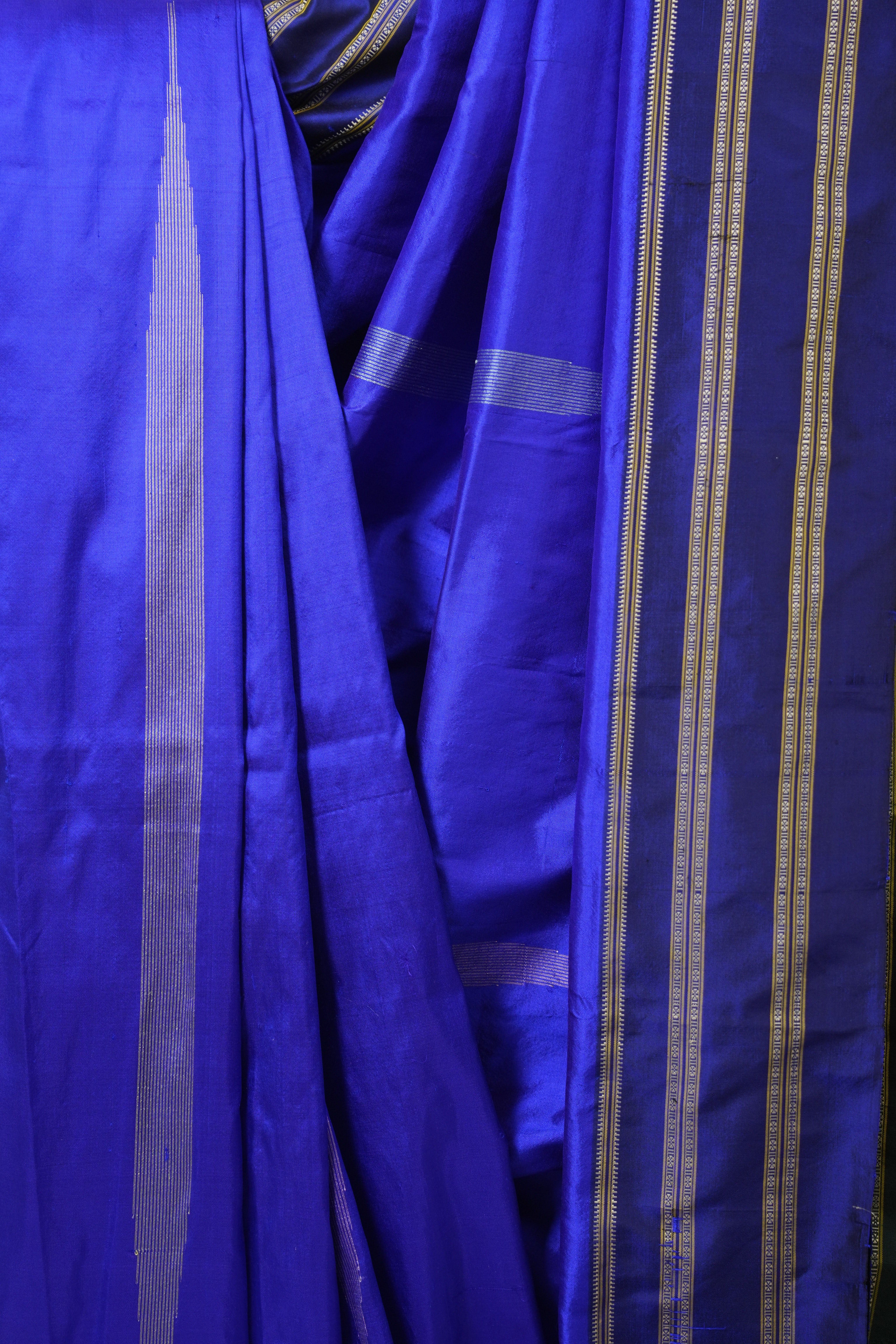 Blue Silk Ilkal (Reversible) Saree  - SRBSIRS179