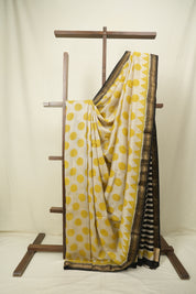 Off White HBP Cotton Silk Saree With Maheshwari Border - SRWCSS1729