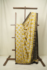 Off White HBP Cotton Silk Saree With Maheshwari Border - SRWCSS1729