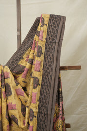 Cream Gold HBP Modal Silk Saree - SRCGMSS548