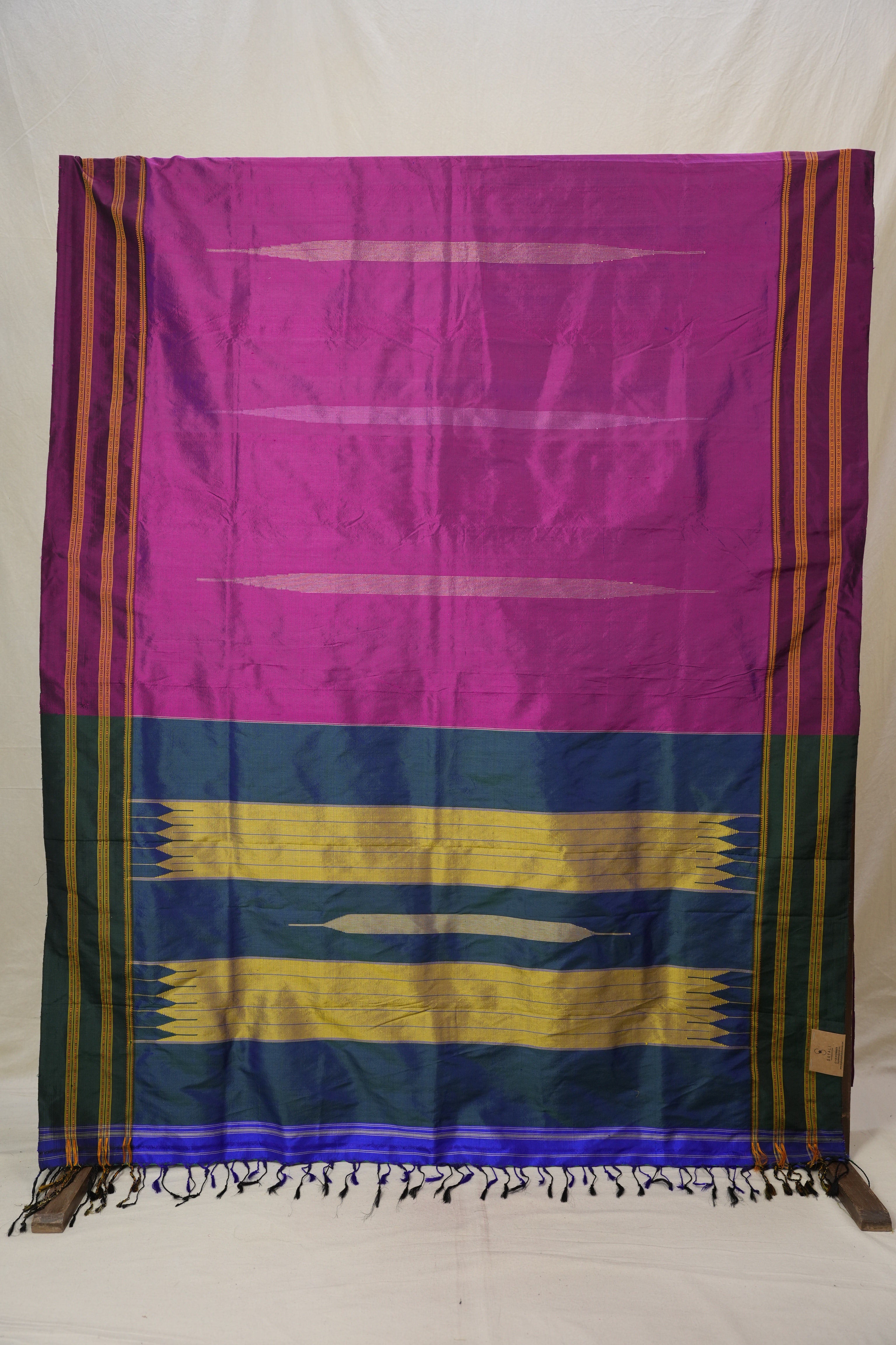 Fuchsia Purple Silk Ilkal (Reversible) Saree  - SRFPSIRS181