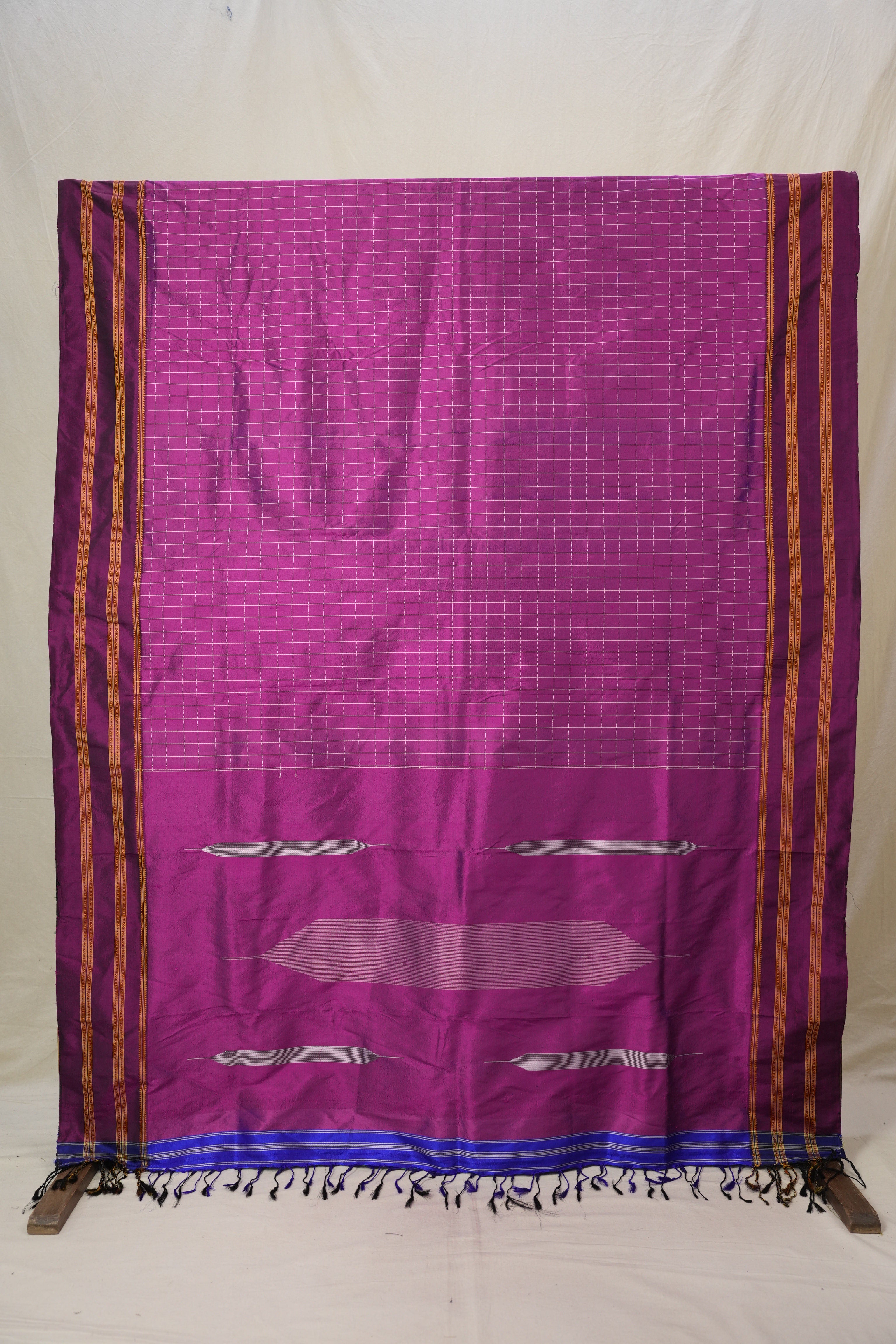 Fuchsia Purple Silk Ilkal (Reversible) Saree  - SRFPSIRS181