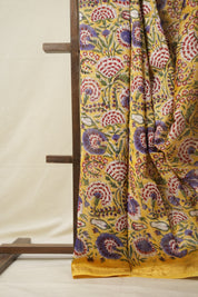 Mustard Yellow HBP Cotton Silk Saree With Maheshwari Border - SRMYCSS1313