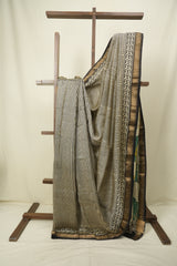 Cream HBP Cotton Silk Saree With Maheshwari Border - SRCCSS1726
