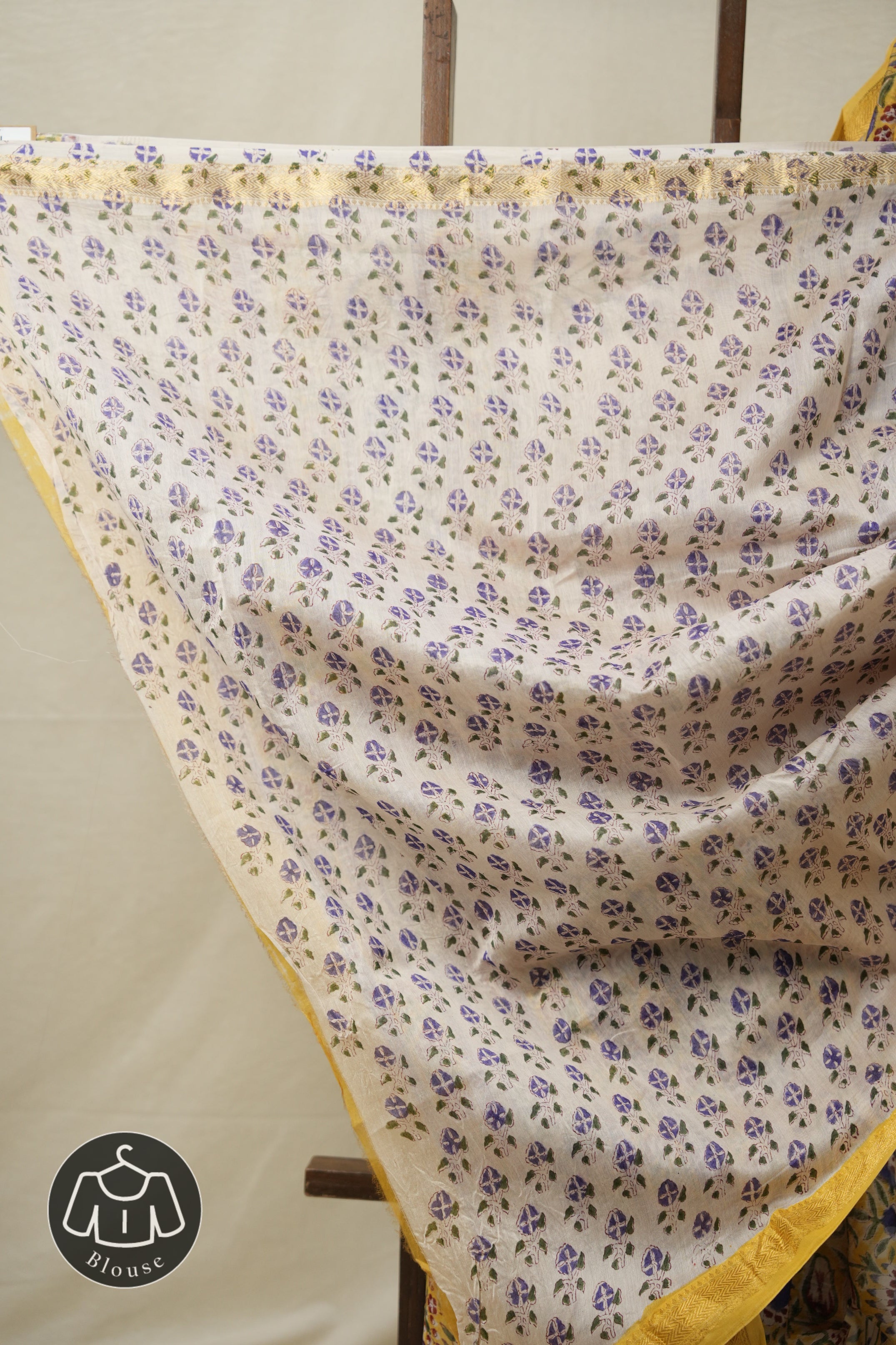 Mustard Yellow HBP Cotton Silk Saree With Maheshwari Border - SRMYCSS1313