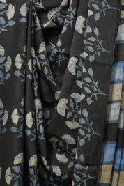 Black HBP Modal Silk Saree - SRBMSS550