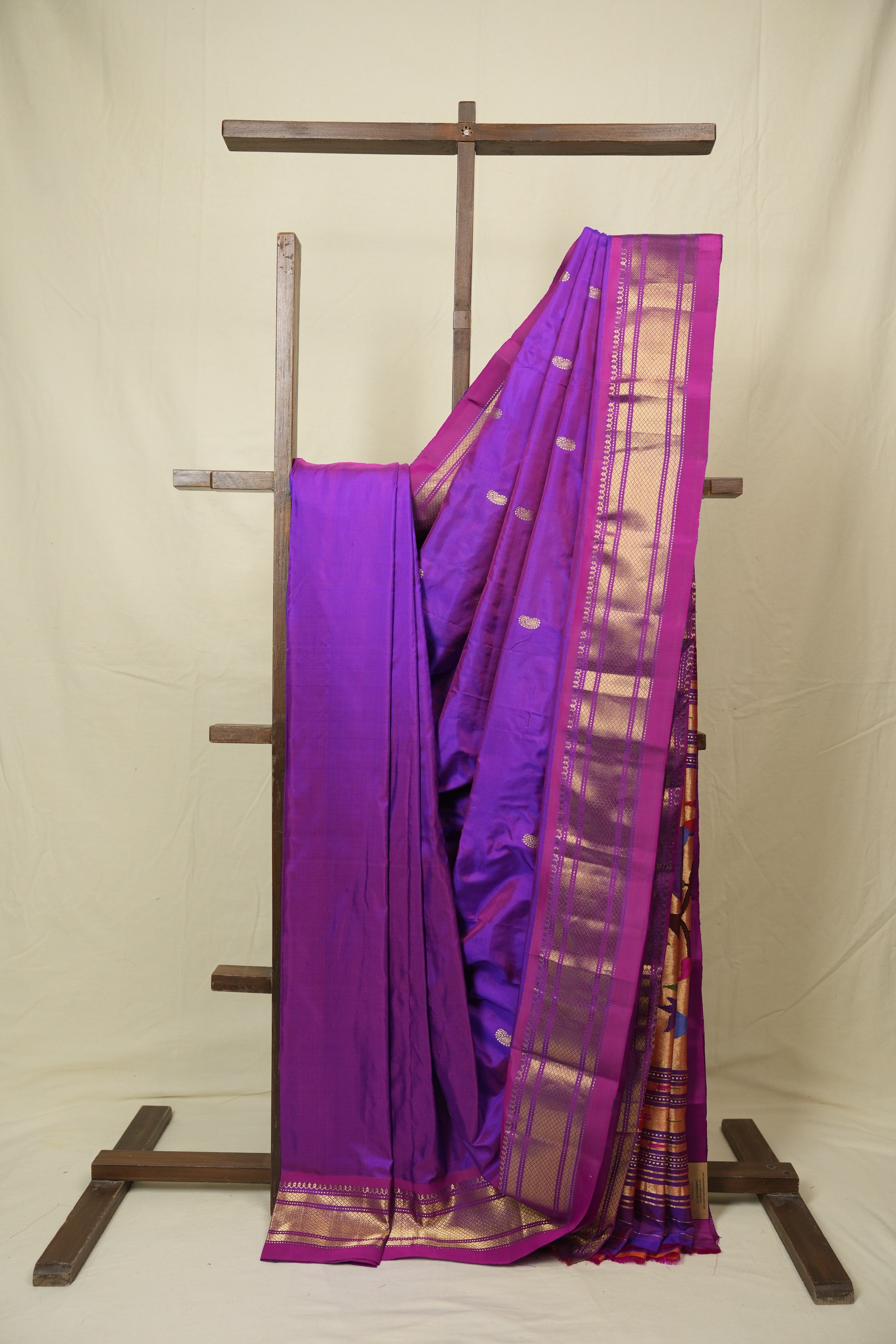 Purple Silk Paithani Saree - SRPSPS806