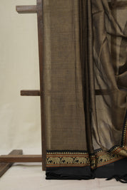 Dark Khaki Narayan Peth Cotton Saree - SRDKNPCS26