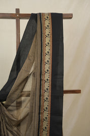 Dark Khaki Narayan Peth Cotton Saree - SRDKNPCS26